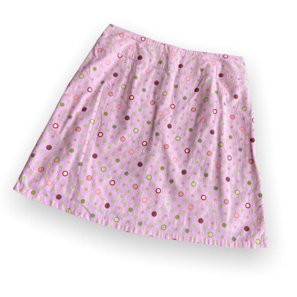 LulaKate Womens Skirt Size 2 Lula Kate Pink Green Pastel Polka Dot Preppy‎